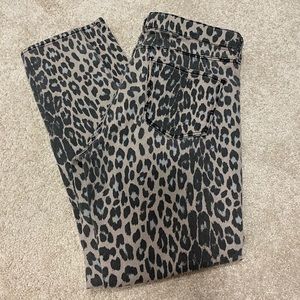 Topshop Leopard Print Skinny Jeans, Size 32